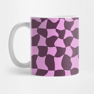 Dark Purple and Pink Distorted Warped Checkerboard Pattern V Mug